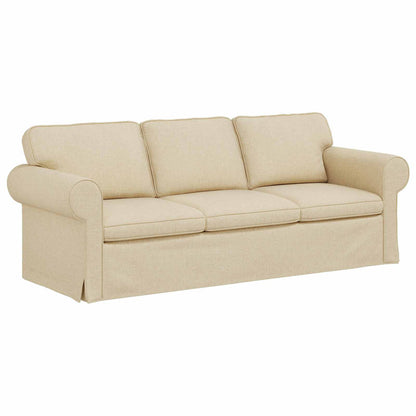 Sofa Set 2 pcs Creme 215 x 82 x 80 cm Stoff