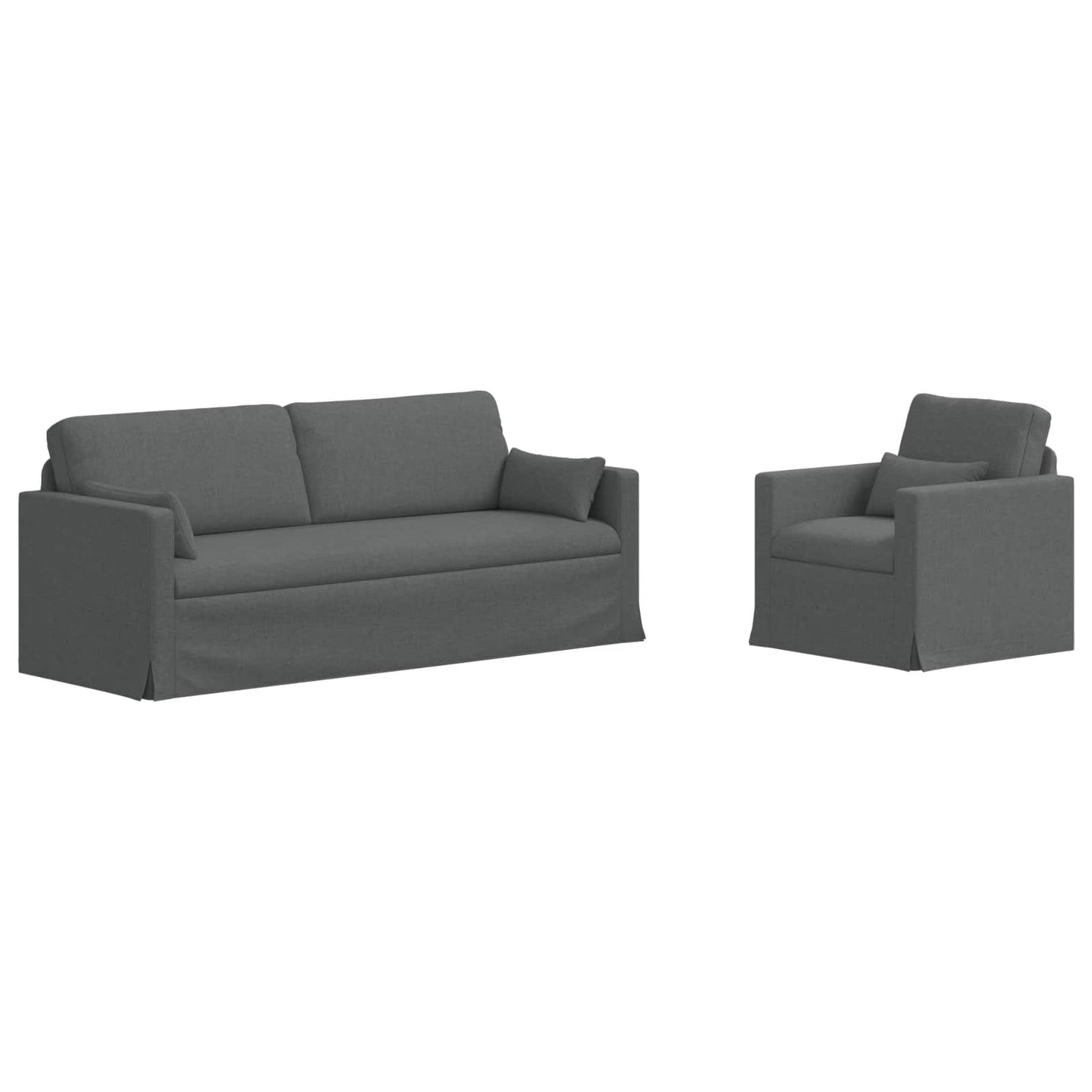 Sofa 2 pcs Dunkelgrau 198 x 78 x 80 cm Stoff