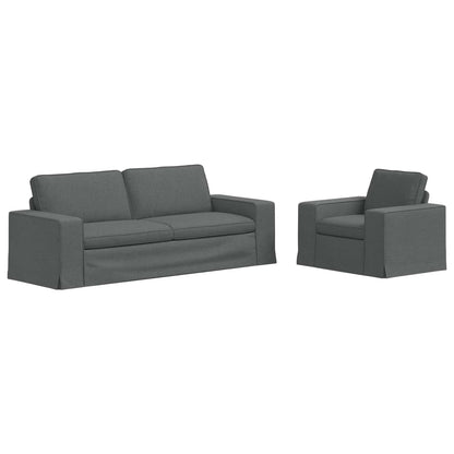 Sofa Set 2 pcs Dunkelgrau 182 x 80 x 82 cm Stoff