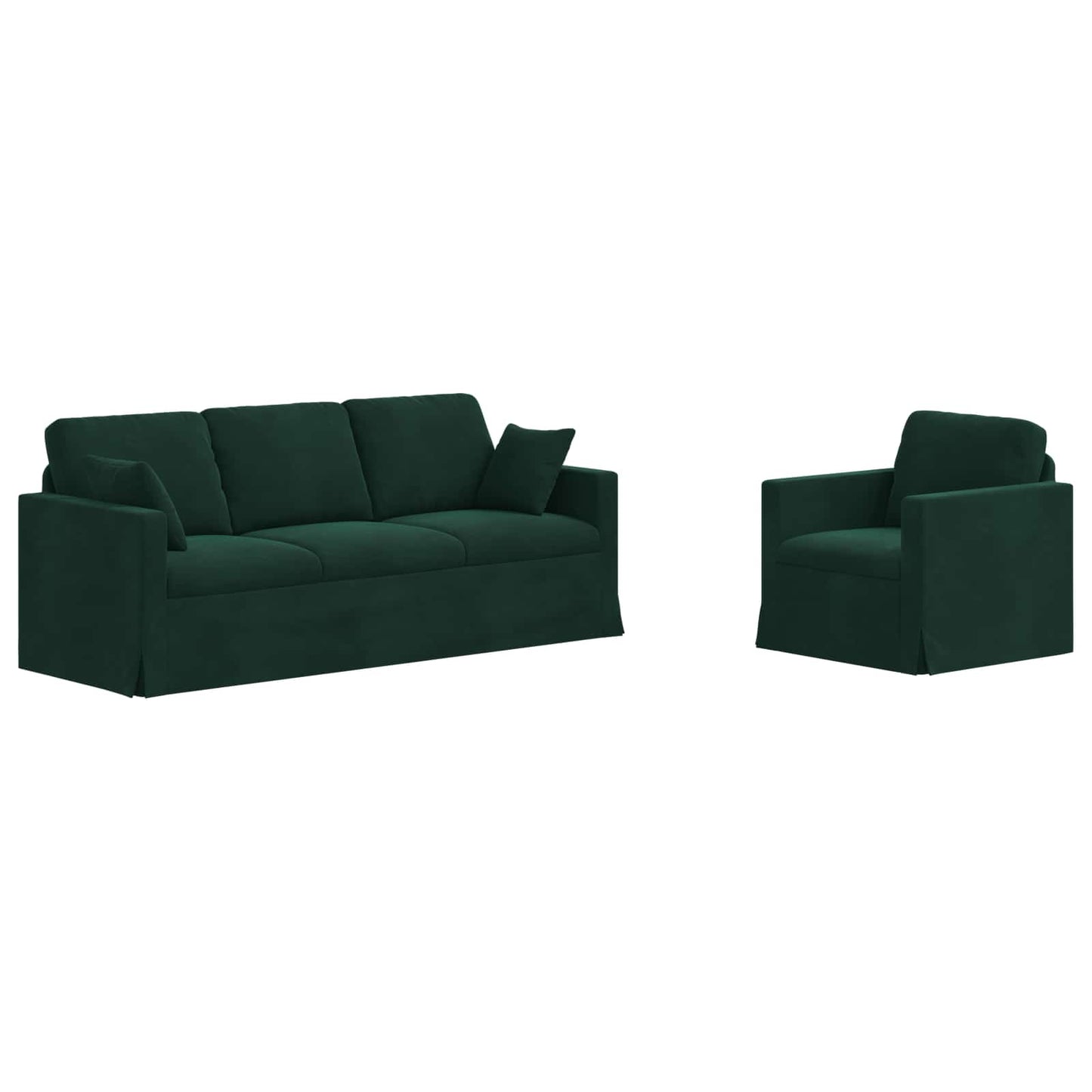 Sofa Set 2 pcs Dunkelgrün 198 x 78 x 80 cm Samt
