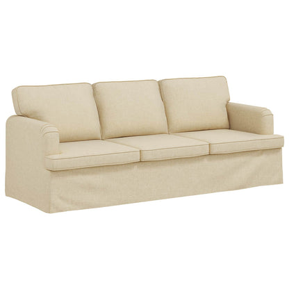 Sofa Set 2 pcs Creme 144 x 80 x 85 cm Stoff