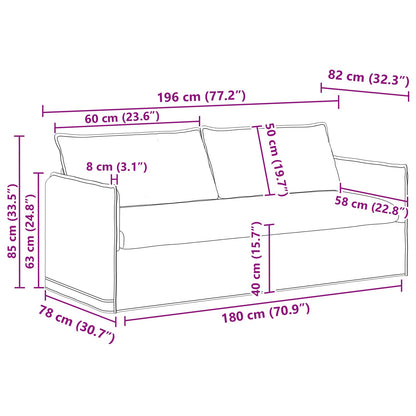 Sofa Set 2 pcs Schwarz 196 x 82 x 85 cm Stoff