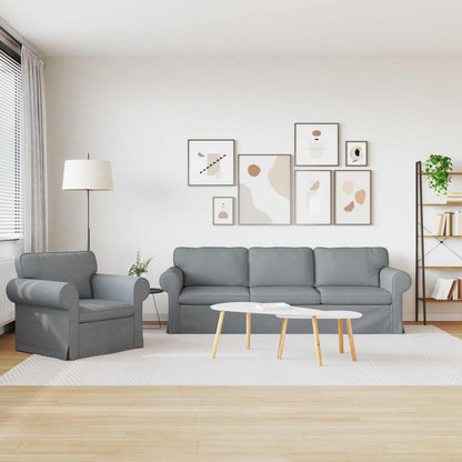 Sofa Set 2 pcs Hellgrau 245 x 82 x 80 cm Stoff