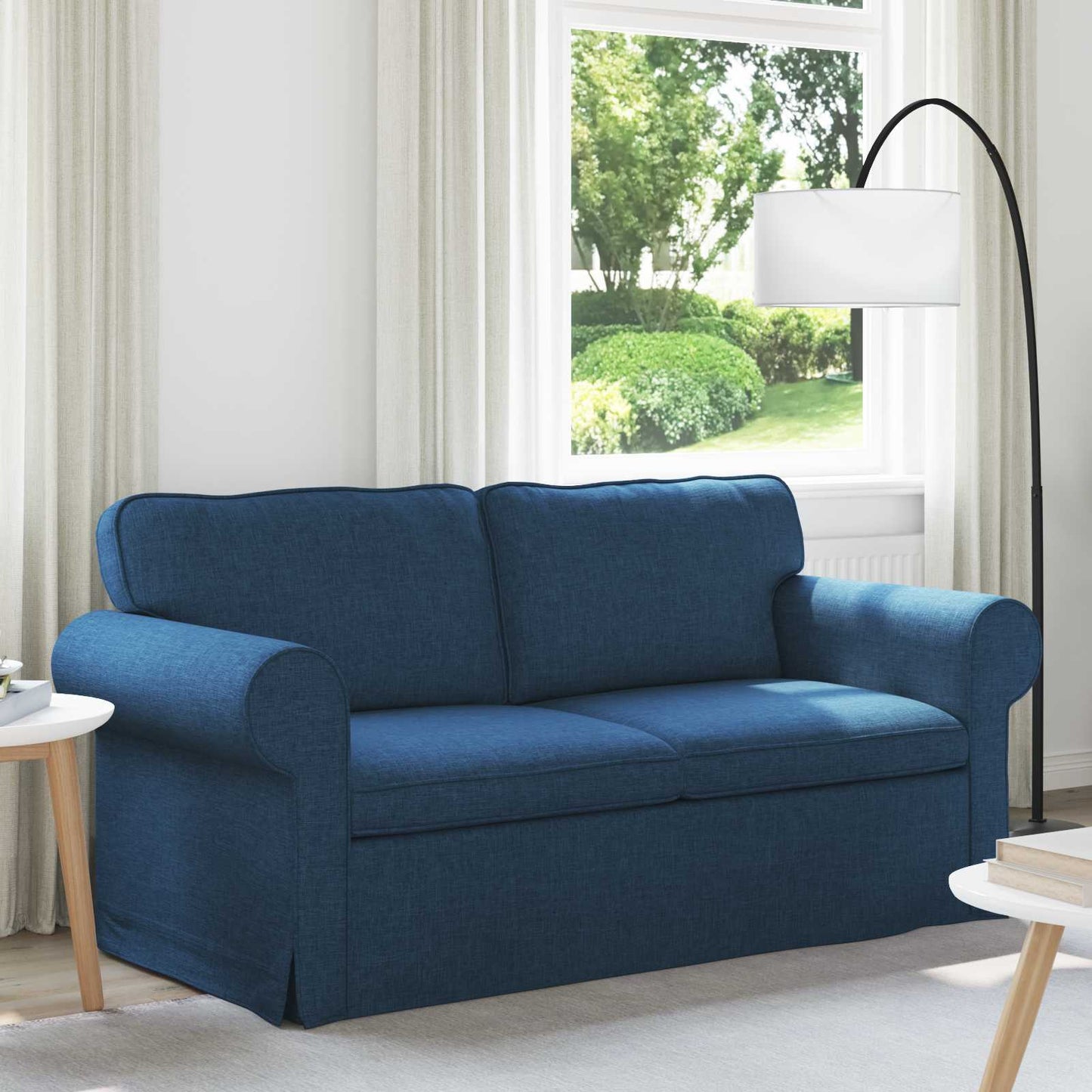 Sofa Blau 215 x 82 x 80 cm Stoff