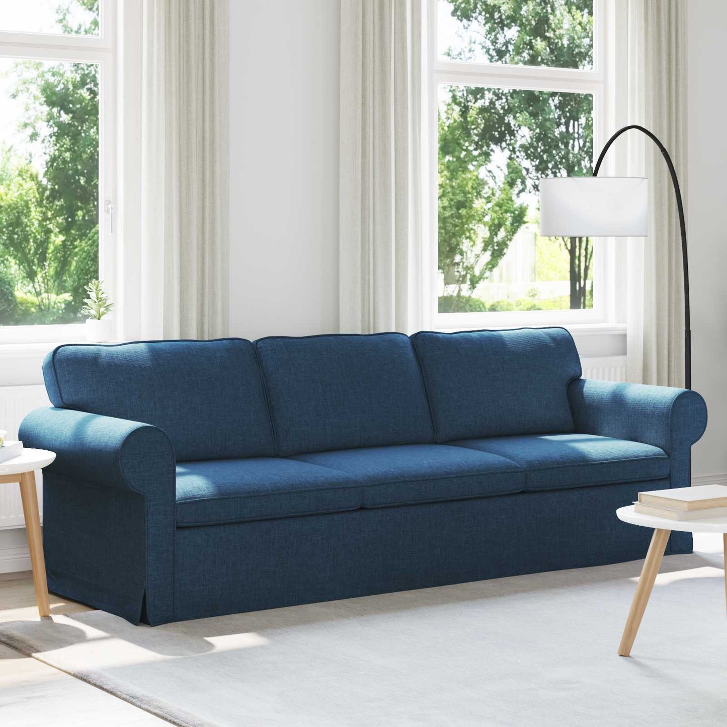 Sofa Blau 215 x 82 x 80 cm Stoff