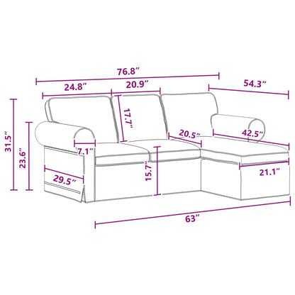Sofa Dunkelgrau 215 x 138 x 80 cm Stoff