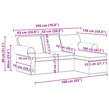 Sofa Dunkelgrün 215 x 138 x 80 cm Stoff