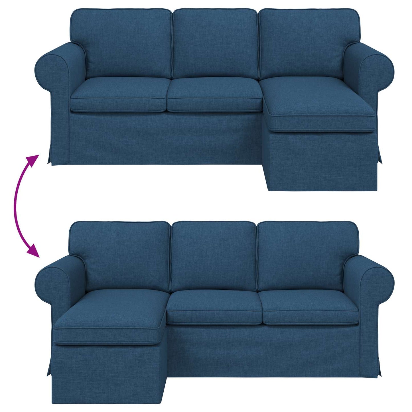 Sofa Blau 215 x 138 x 80 cm Stoff