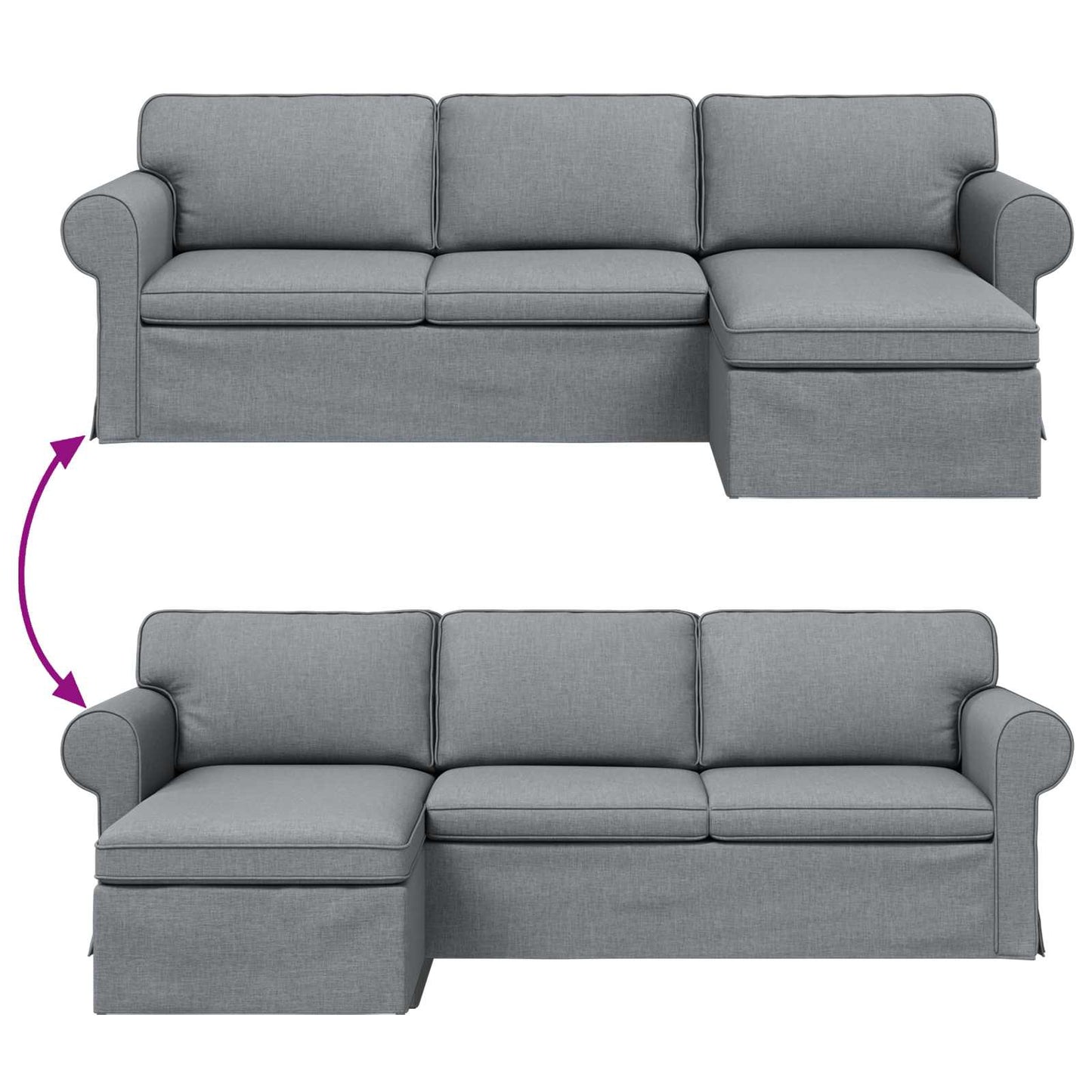 Sofa Hellgrau 215 x 138 x 80 cm Stoff