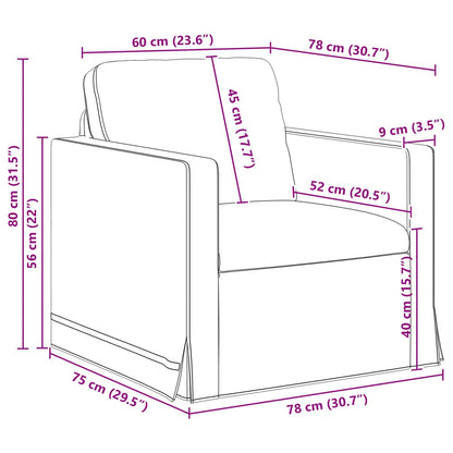 Sofa Creme 78 x 78 x 80 cm Samt