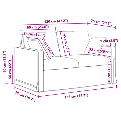 Sofa Hellgrau 138 x 78 x 80 cm Samt