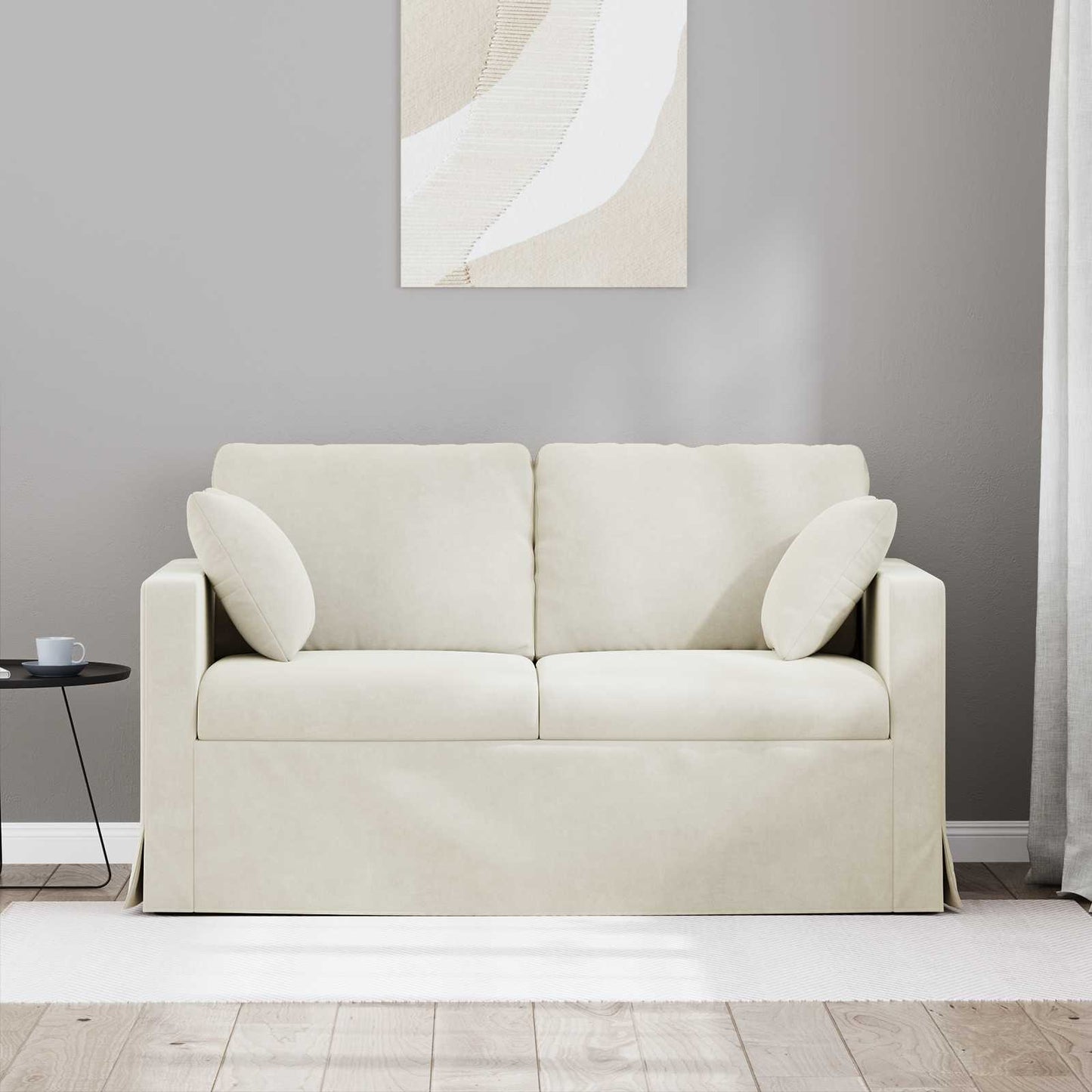 Sofa Creme 138 x 78 x 80 cm Samt