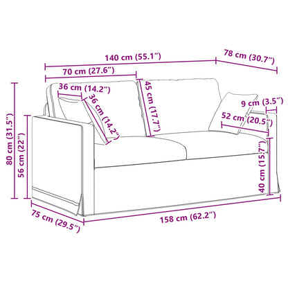 Sofa Dunkelgrün 158 x 78 x 80 cm Samt