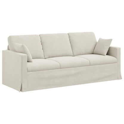 Sofa Creme 198 x 78 x 80 cm Samt