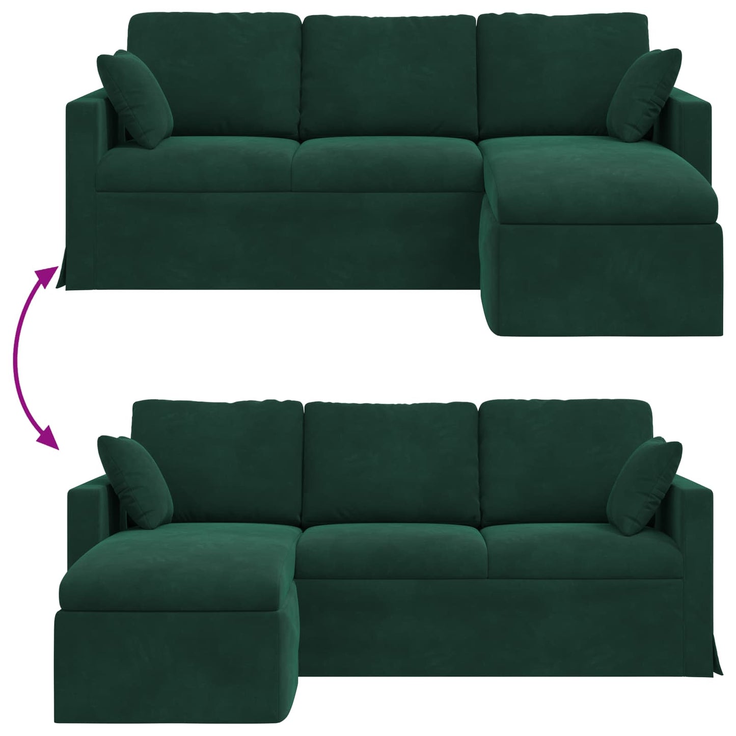 Sofa Dunkelgrün 198 x 134 x 80 cm Samt