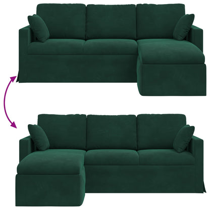 Sofa Dunkelgrün 198 x 134 x 80 cm Samt