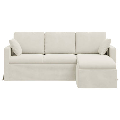 Sofa Creme 198 x 134 x 80 cm Samt