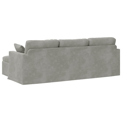 Sofa Hellgrau 198 x 134 x 80 cm Samt