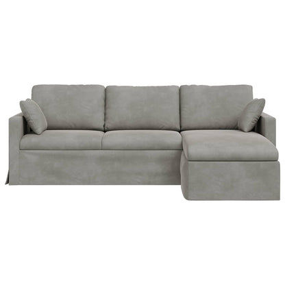 Sofa Hellgrau 198 x 134 x 80 cm Samt