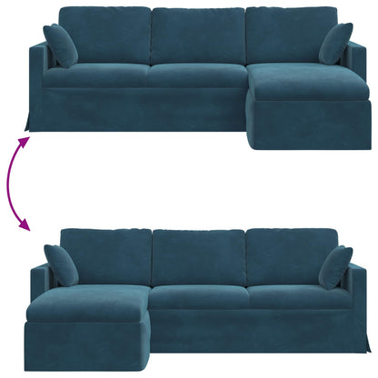 Sofa Blau 198 x 134 x 80 cm Samt