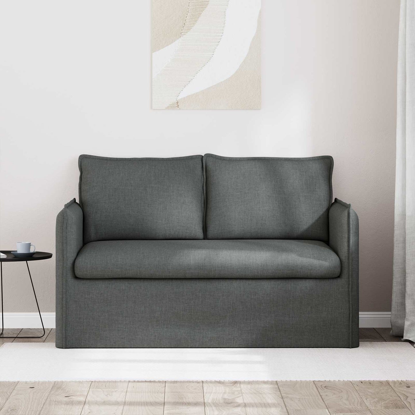 Sofa Dunkelgrau 136 x 82 x 85 cm Stoff