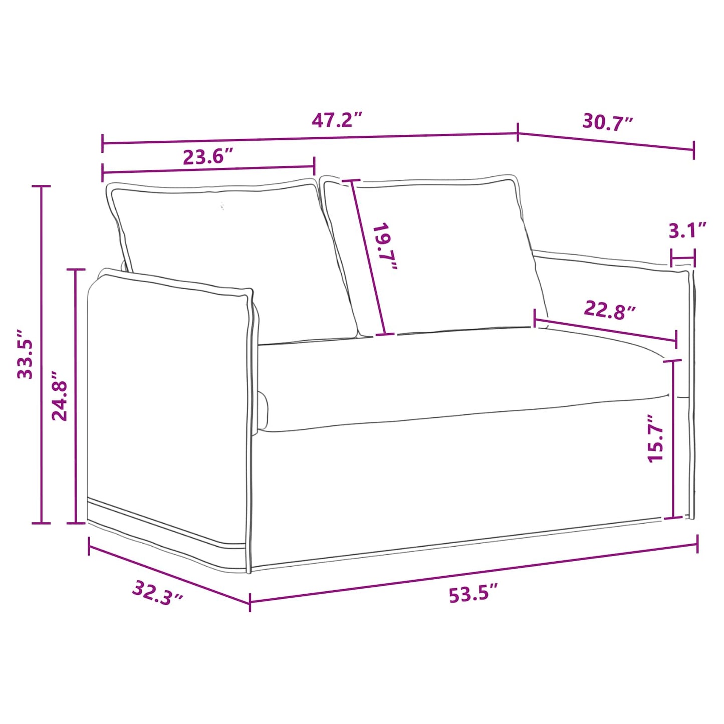 Sofa Dunkelgrau 136 x 82 x 85 cm Stoff
