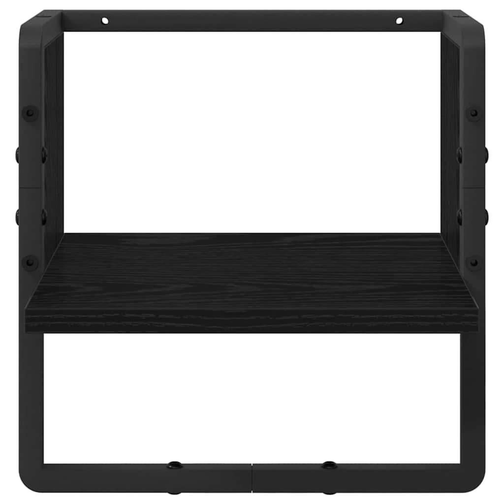 Wandregal Schwarz Eichen-Optik 30 x 25 x 30 cm Holzwerkstoff