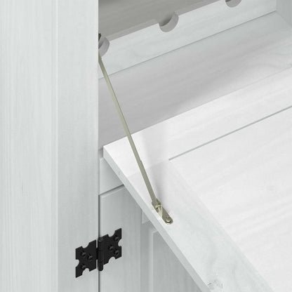 Weinschrank Weiß 97 x 45 x 114 cm Massives Kiefernholz