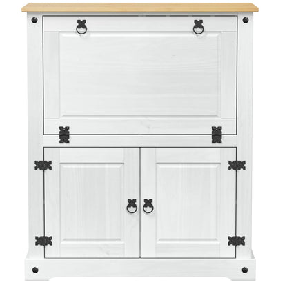 Weinschrank Weiß 97 x 45 x 114 cm Massives Kiefernholz