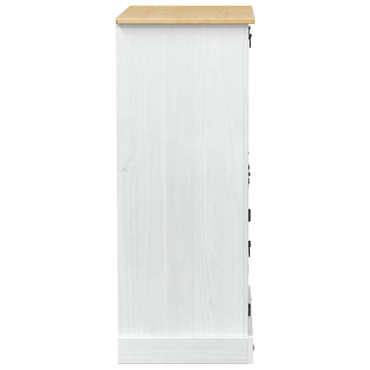 Weinschrank Weiß 97 x 45 x 114 cm Massives Kiefernholz