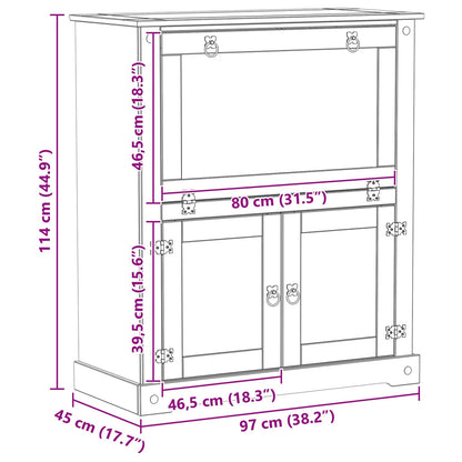 Weinschrank Weiß 97 x 45 x 114 cm Massives Kiefernholz