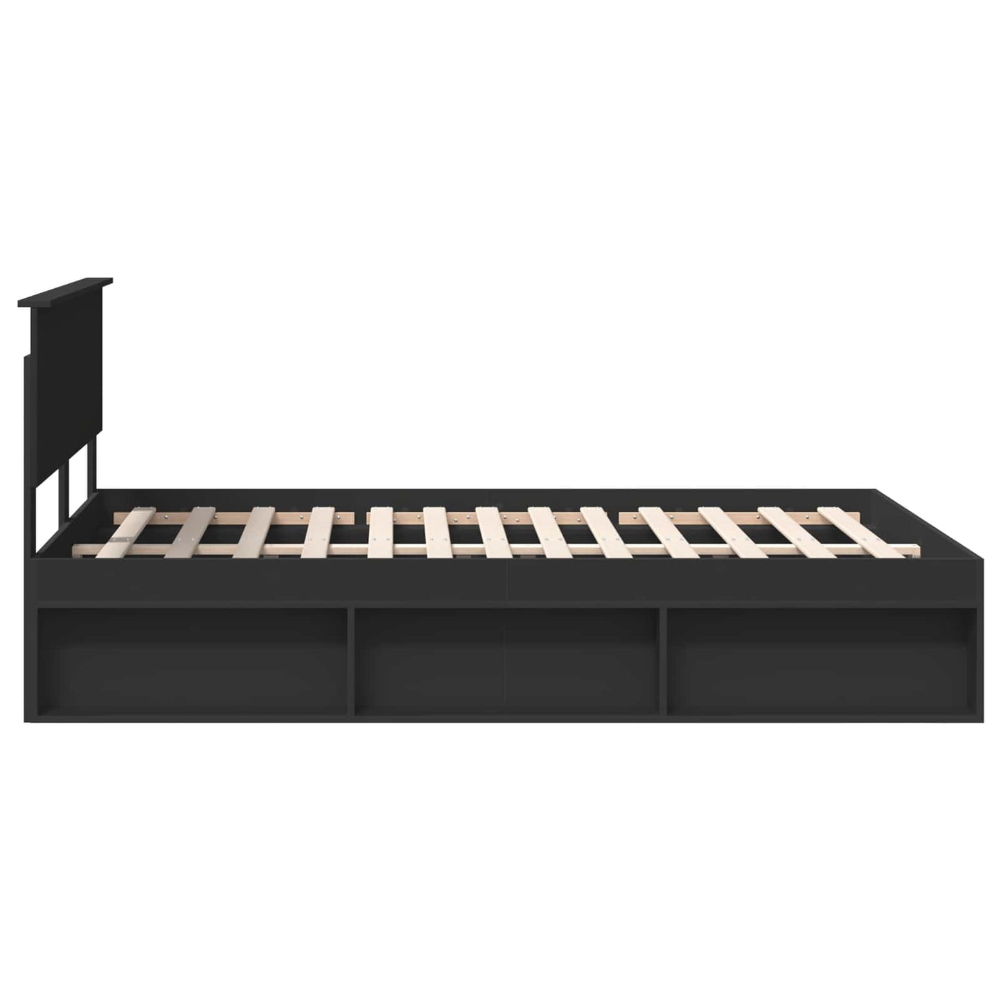Bettrahmen mit Kopfteil Schwarz 140 x 200 cm Holzwerkstoff