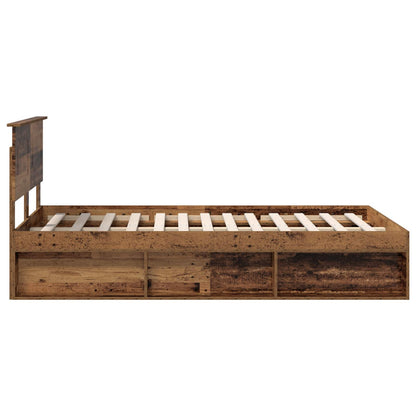 Bettrahmen mit Kopfteil Altholz 135 x 190 cm Holzwerkstoff