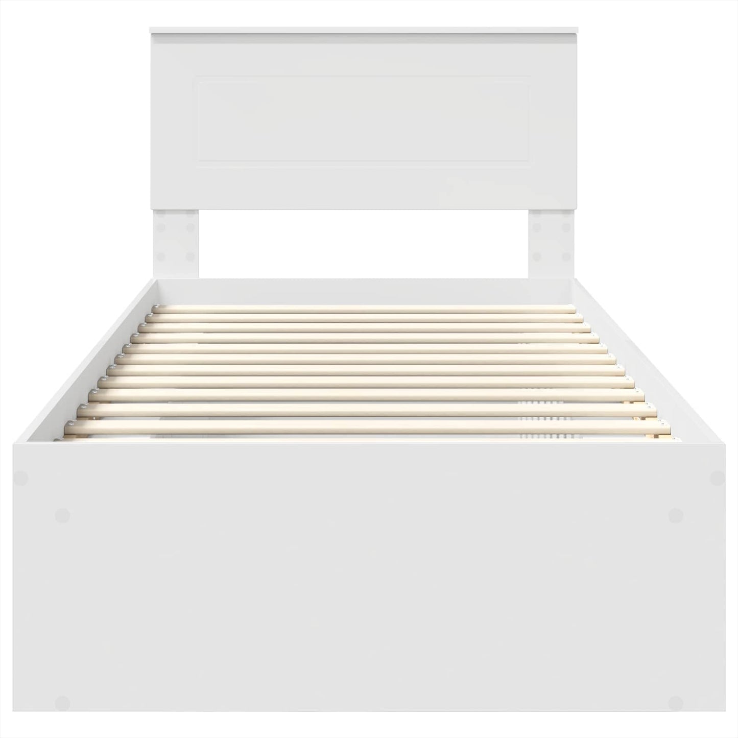 Bettrahmen mit Kopfteil Weiß 90 x 200 cm Holzwerkstoff