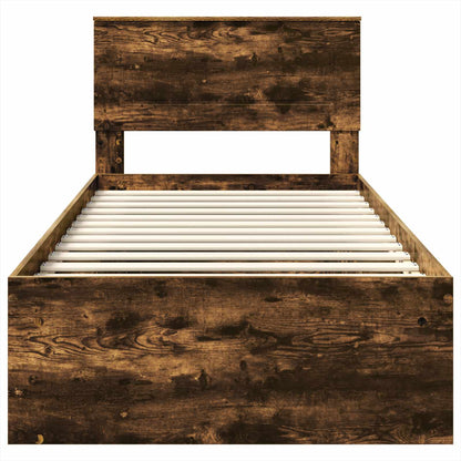 Bettrahmen Geräucherte Eiche 90 x 200 cm Holzwerkstoff