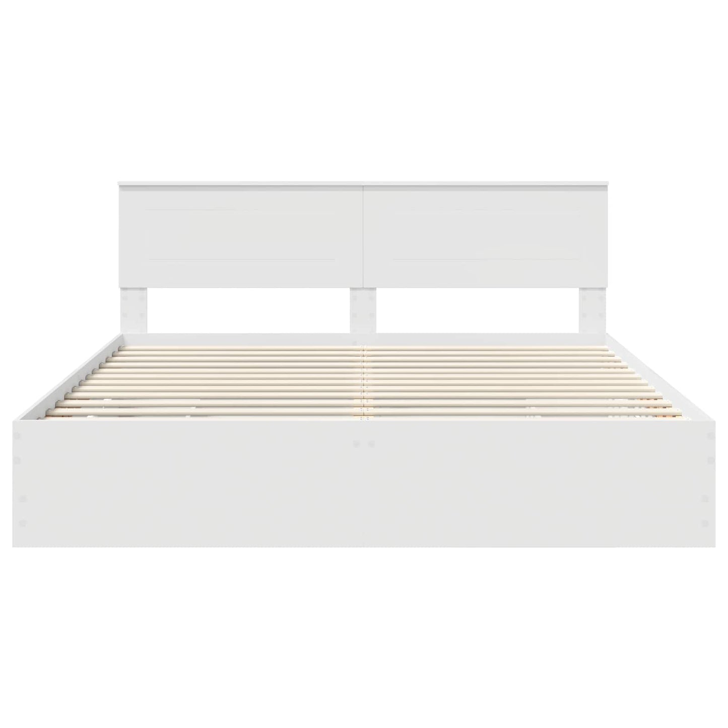 Bettrahmen mit Schubladen Weiß 200 x 200 cm Ingenieurs Holz