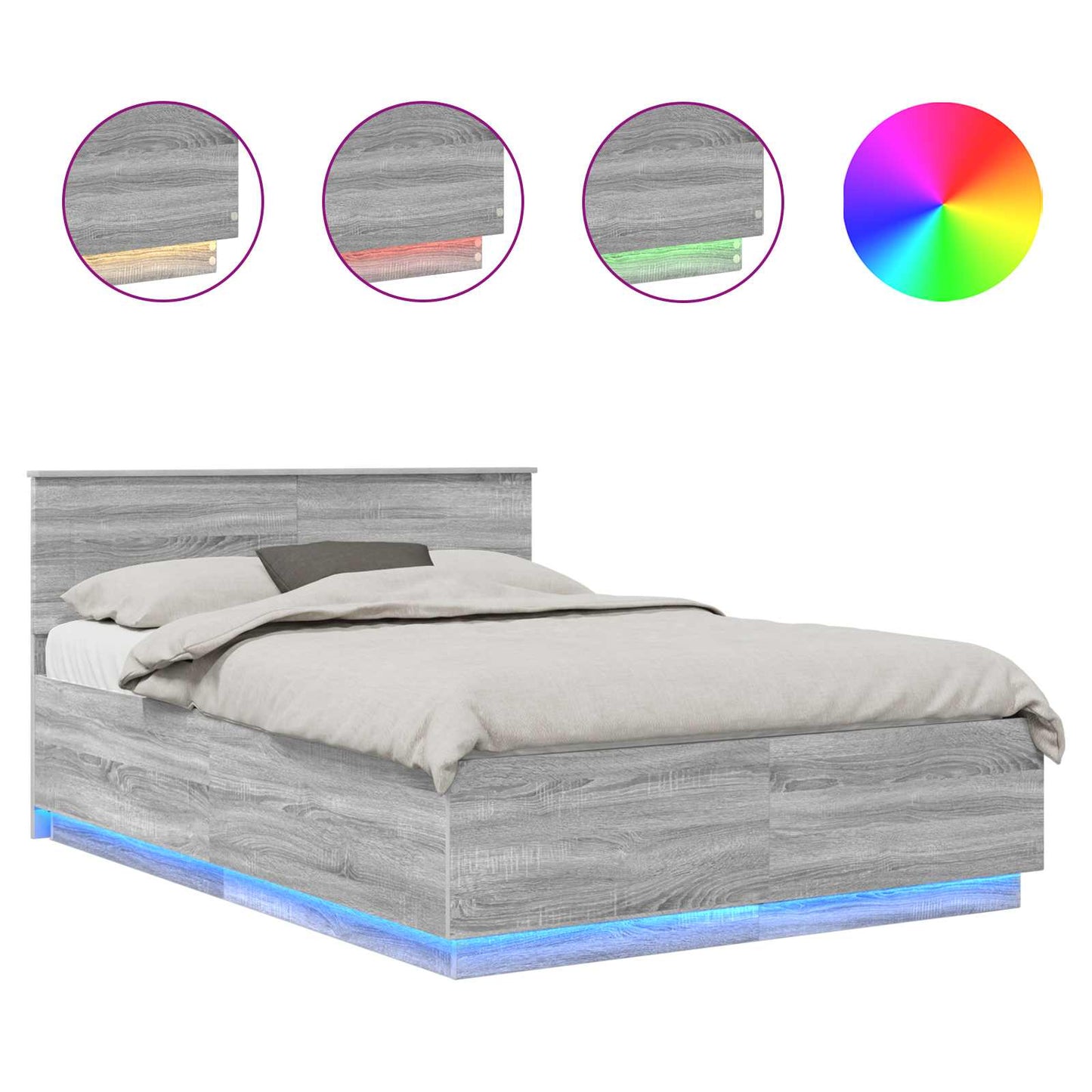 Bettrahmen Graues Sonoma 160 x 200 cm Holzwerkstoff