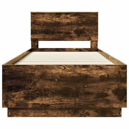 Bettrahmen Geräucherte Eiche 90 x 190 cm Holzwerkstoff
