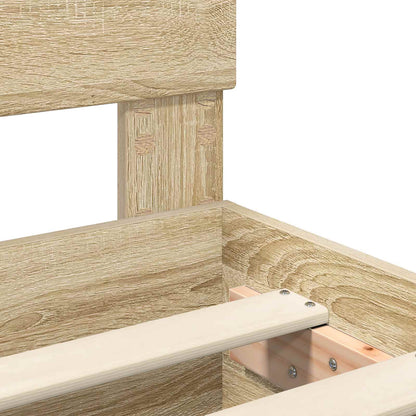 Bettrahmen mit Kopfteil Sonoma-Eiche 120 x 200 cm Holzwerkstoff