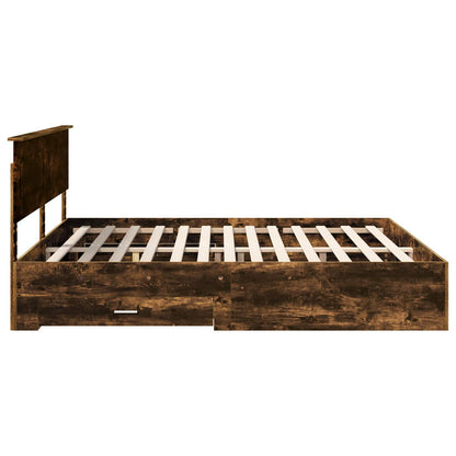 Bettrahmen Geräucherte Eiche 200 x 200 cm Holzwerkstoff