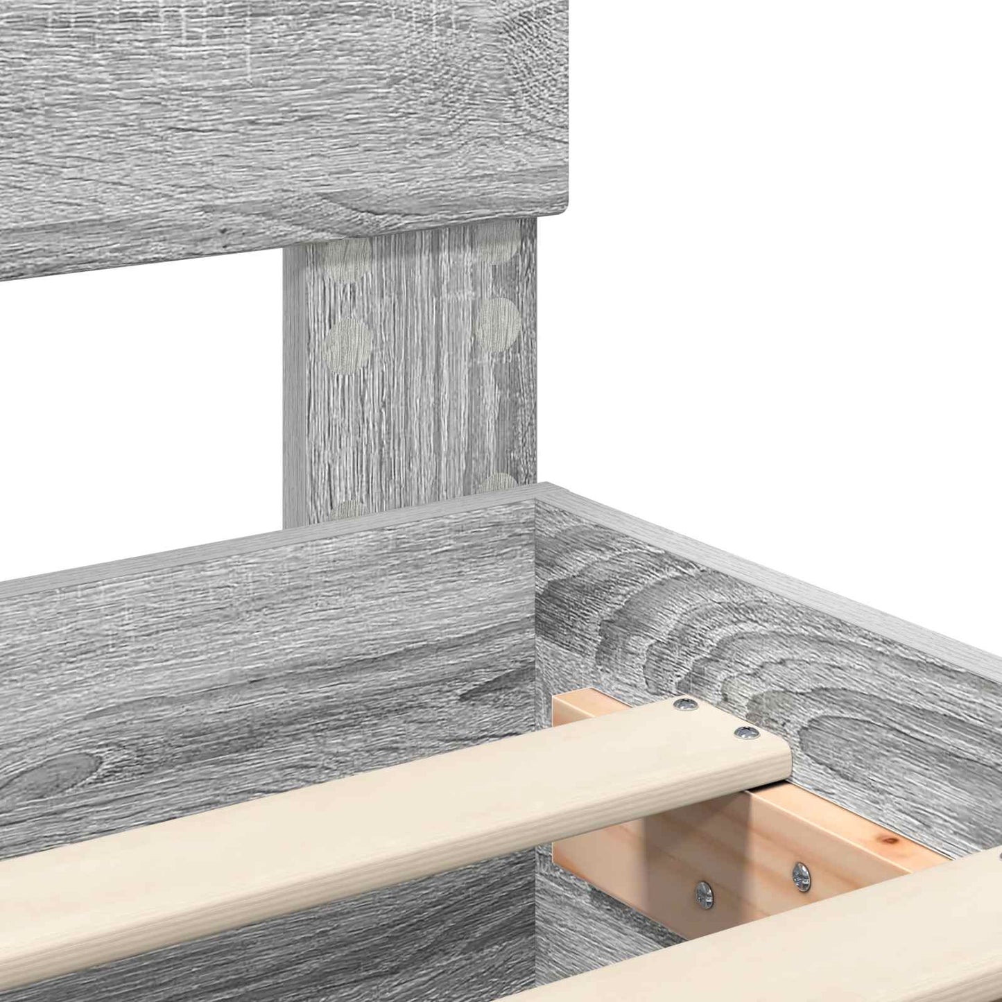 Bettrahmen mit Regal Graues Sonoma 75 x 190 cm Holzwerkstoff