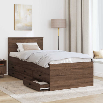 Tagesbett Braun Eiche und Schwarz 100 x 200 cm Holzwerkstoff