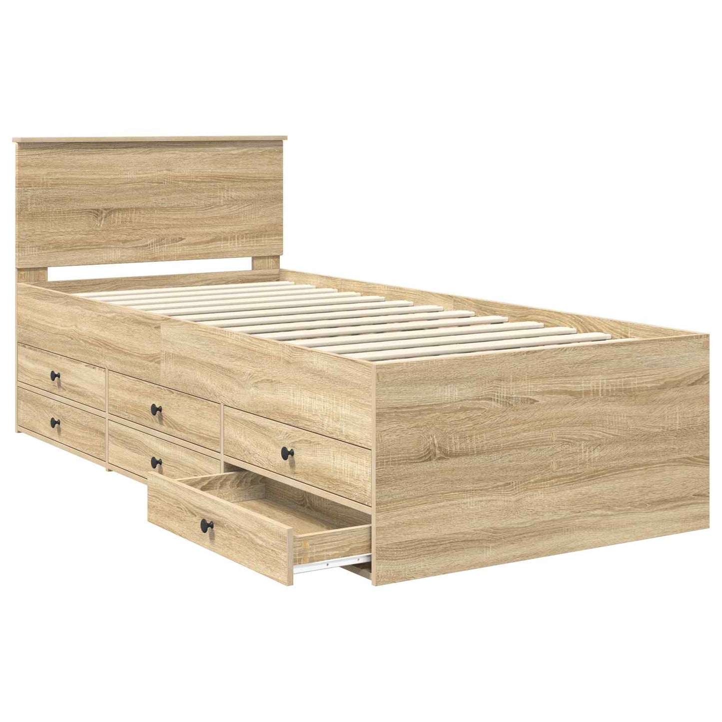Tagesbett Sonoma Eiche und Schwarz 90 x 200 cm Holzwerkstoff