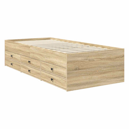 Tagesbett Sonoma Eiche und Schwarz 90 x 200 cm Holzwerkstoff