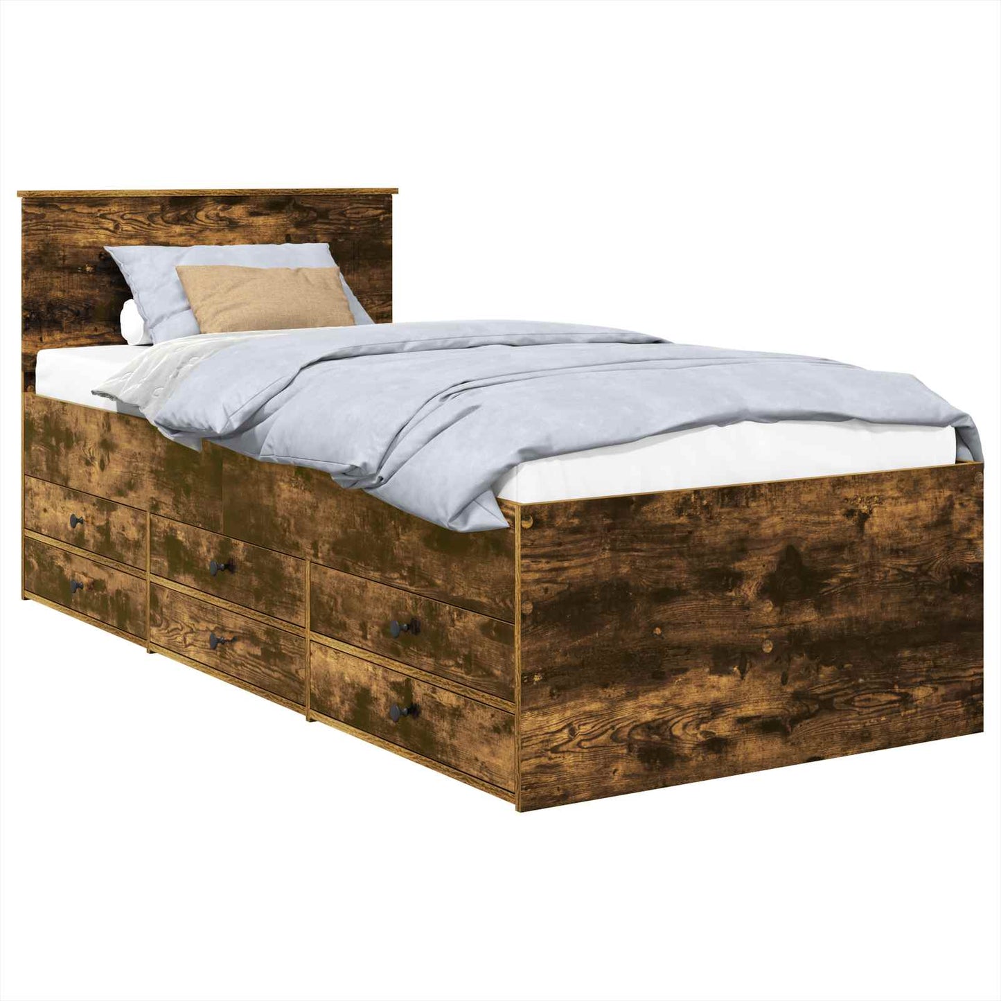 Tagesbett Geräucherte Eiche und Schwarz 75 x 190 cm