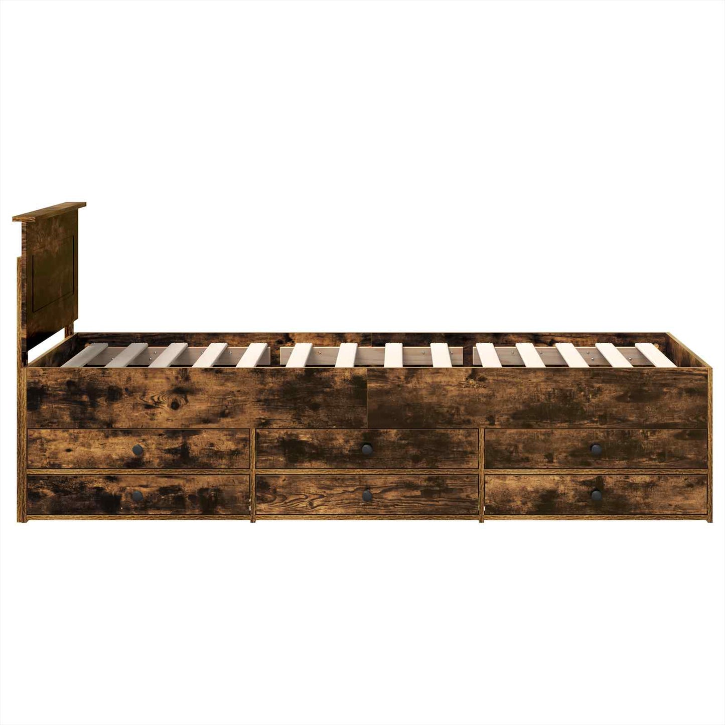 Tagesbett Geräucherte Eiche und Schwarz 75 x 190 cm