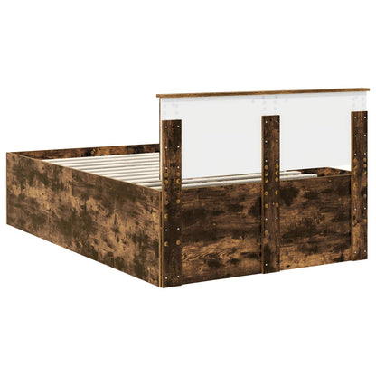 Bettrahmen Geräucherte Eiche 135 x 190 cm Holzwerkstoff
