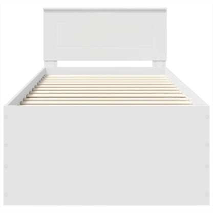 Bettrahmen mit Kopfteil Weiß 120 x 200 cm Holzwerkstoff