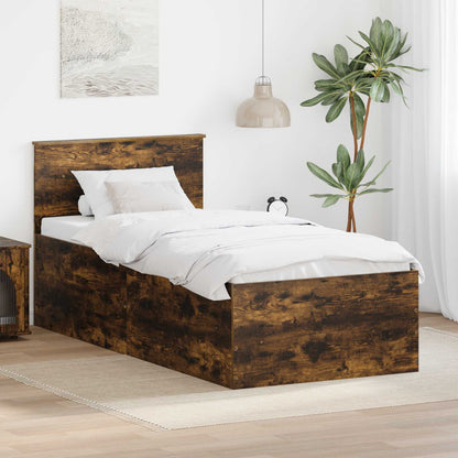 Bettrahmen Geräucherte Eiche 120 x 200 cm Holzwerkstoff