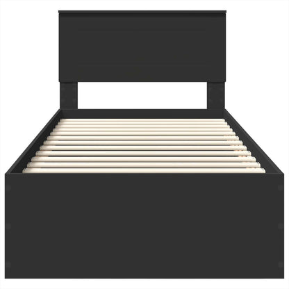 Bettrahmen mit Kopfteil Schwarz 120 x 200 cm Holzwerkstoff